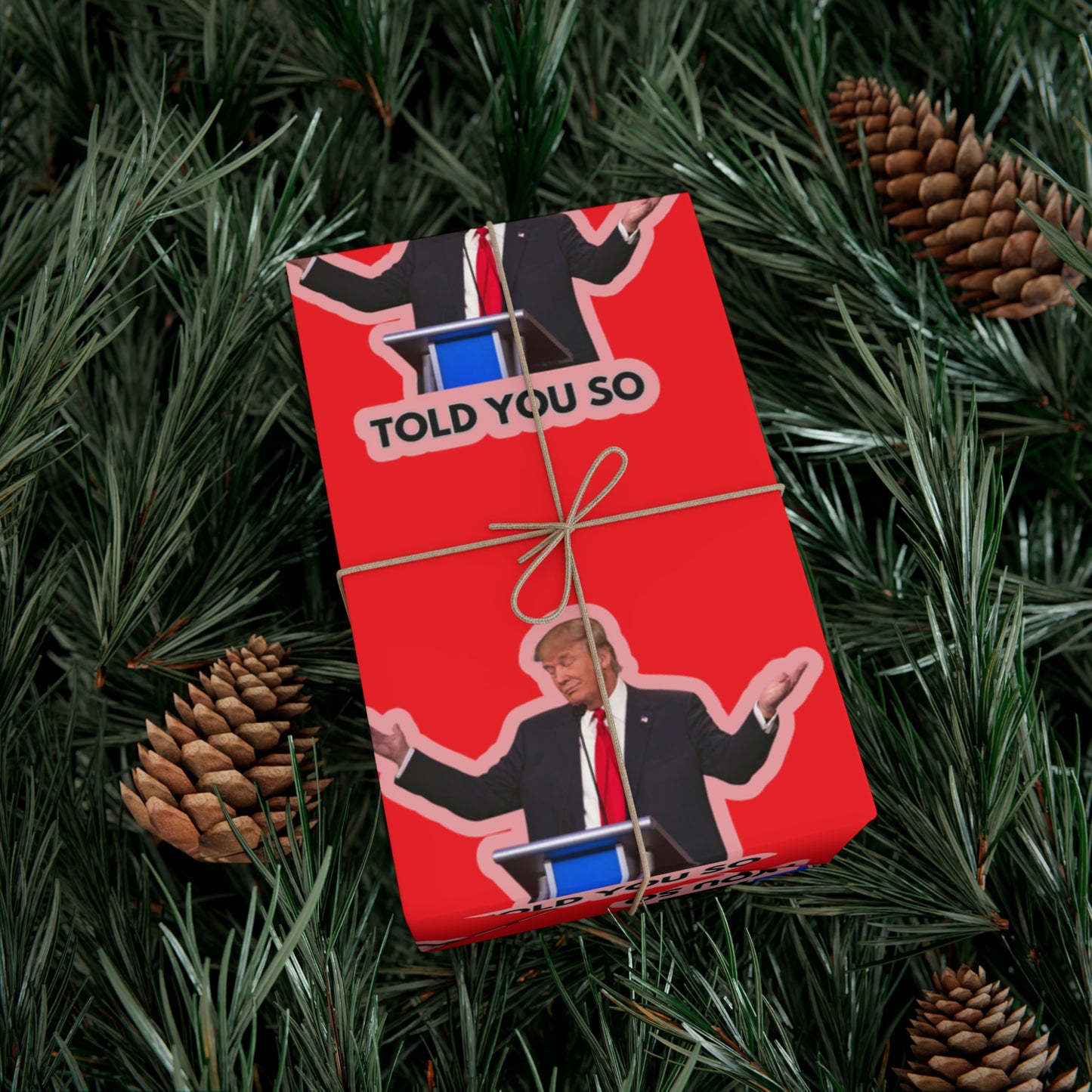 Trump "Told you so" wrapping paper.