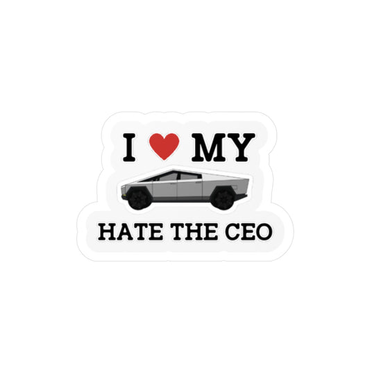 Love my Tesla Cybertruck, hate the CEO sticker