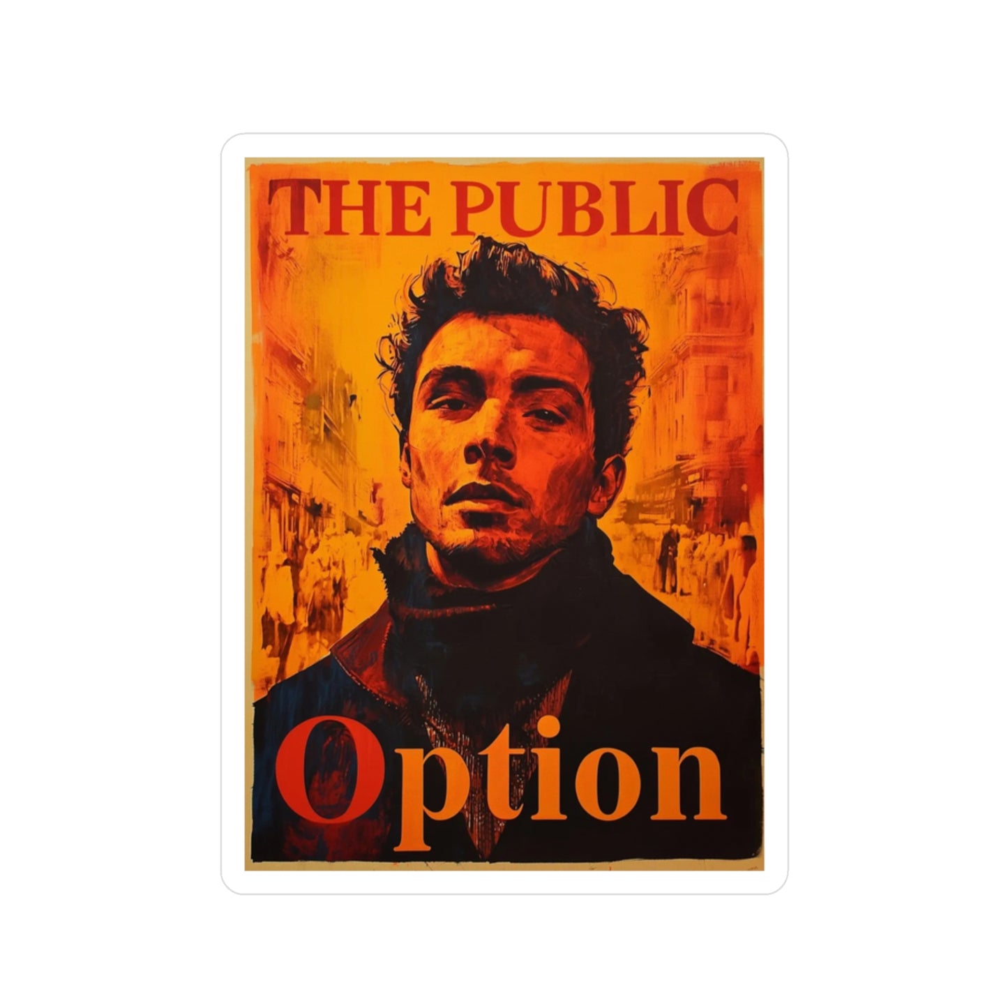 The public option Luigi Mangione sticker