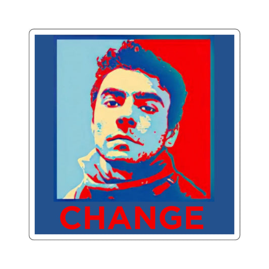 Shepard Fairey inspired CHANGE Mangione sticker